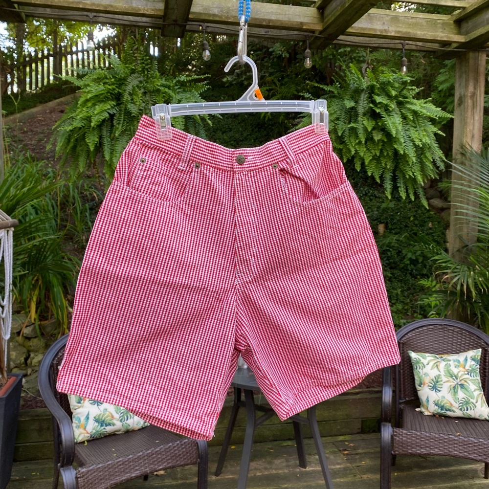 Northern Reflections Red and White Cotton Gingham Shorts